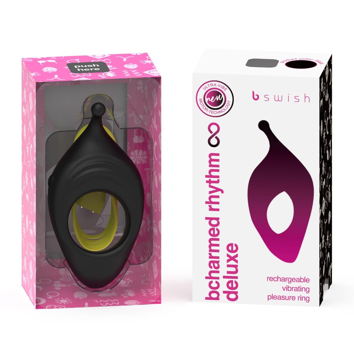 B SWISH - BCHARMED RHYTHM INFINITE DELUXE ANELLO 15 VIBRAZIONI NERO