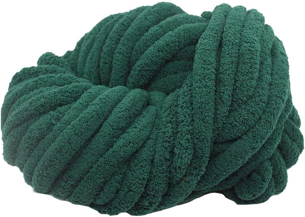 Chenille Chunky Knit Yarn Chunky Knit Yarn,Dark Green 1kg