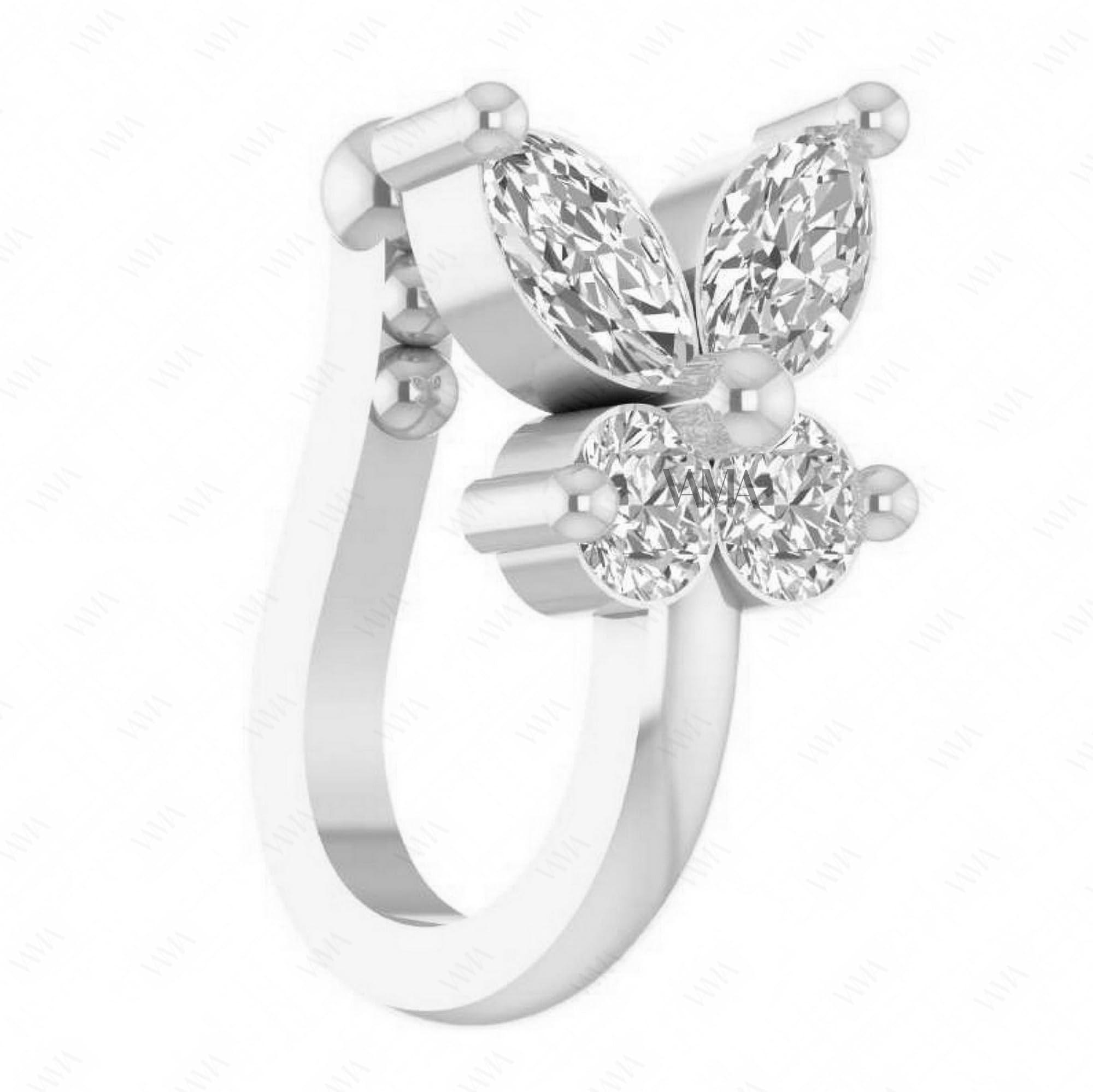 vama Fashions Silver Plated Without Piercing Nosepin Clip on Pressing type Nath Nose Ring Stud for Women & Girls-picture-13