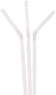 Individually Wrapped Flexible Plastic Drinking Straws 400/BOX - EcoQuality Disposable Clear Straws, BPA Free Plastic - Bendy, Party, Fancy Straws, Birthday Parties, Bendi Straws, Catering
