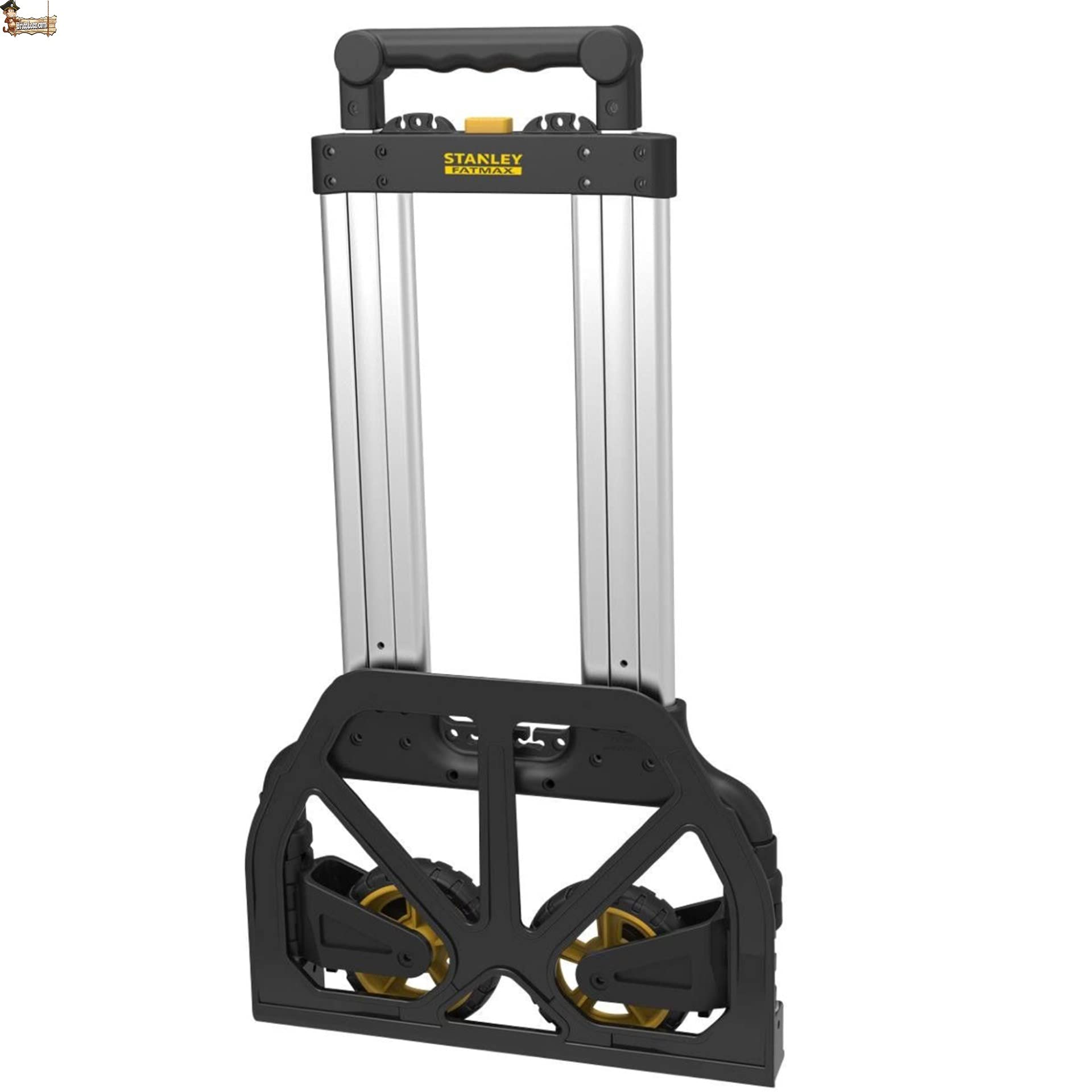 BricoLoco Carrello pieghevole in alluminio professionale a mano di carico fino a 125 kg, per riporre e trasloco, leggero e robusto, manico regolabile, design compatto
