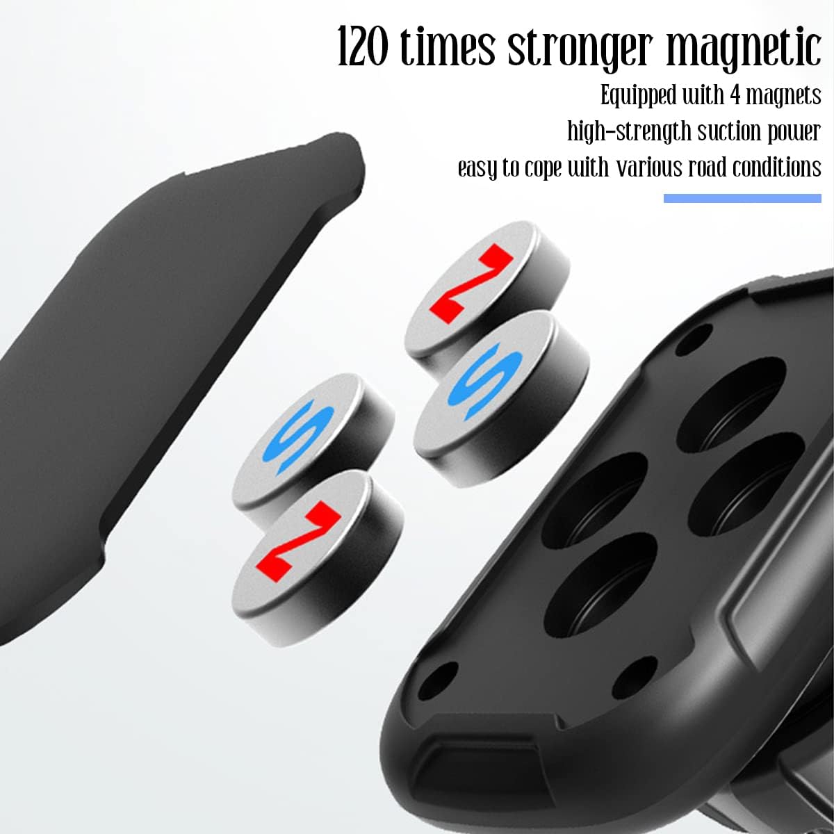 BELOMI Car Phone Holder for CD Slot, Cell Phone Mount for CD Player, Magnetic or One Button Release, Silicone Pad Protection and 360° Rotation, Compatible with All iPhone, Android, Smartphones image 3