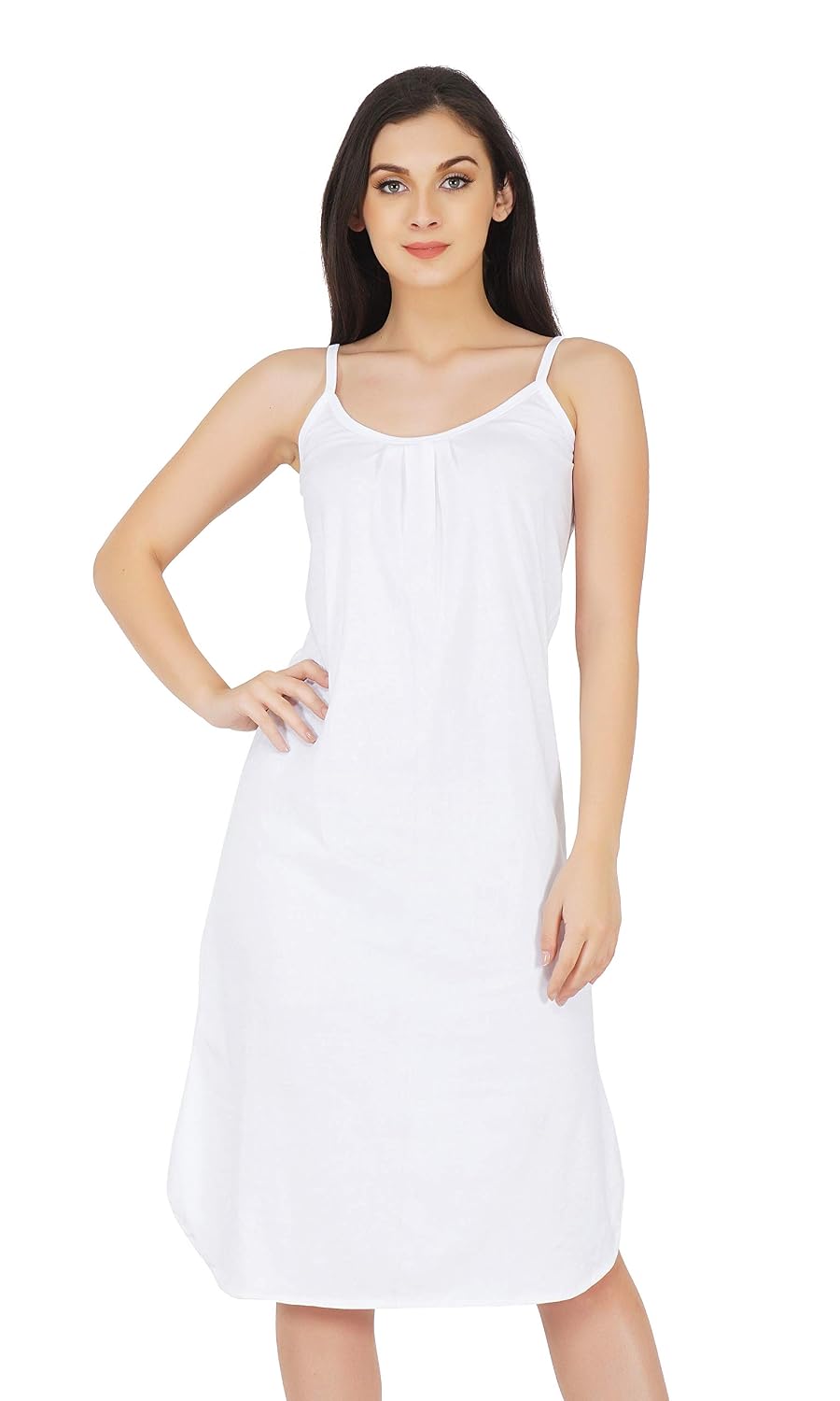 BLAZON Women’s Cotton Solid Knee Length Nightdress