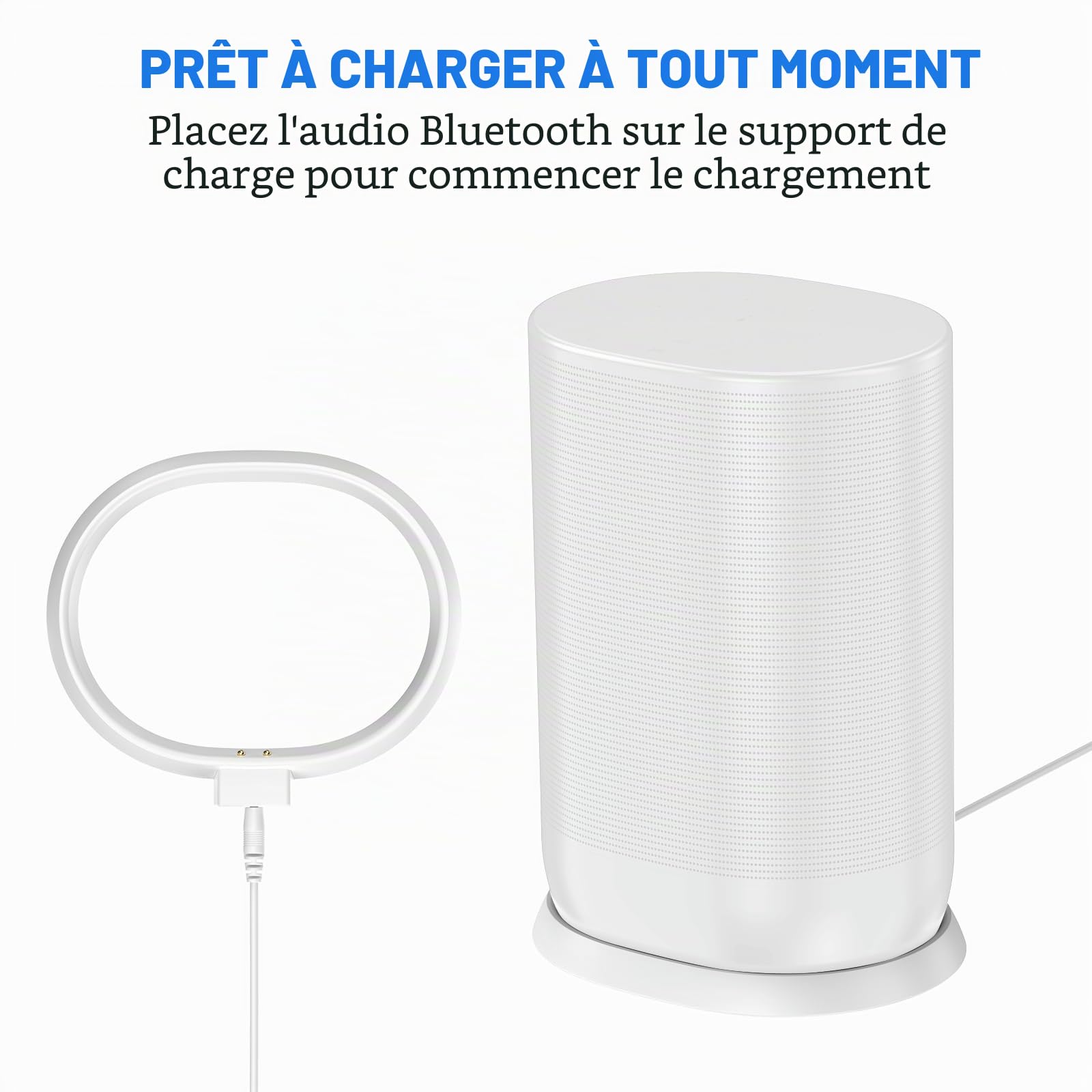 Base de charge pour Sonos Move 2ème et 1ère génération avec adaptateur 45 W (blanc)