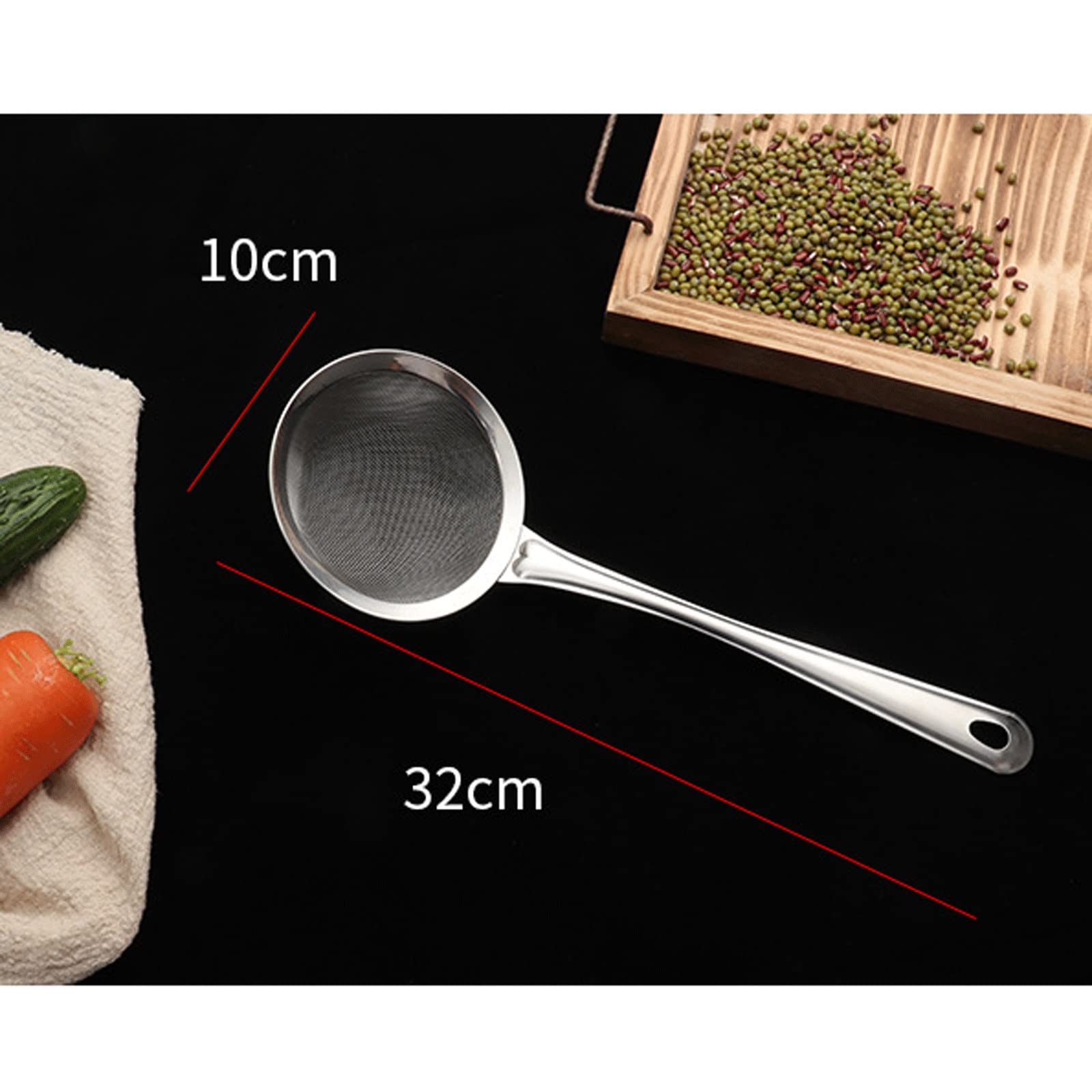 Filtro colador de té, filtro de té, filtro de acero inoxidable, malla de alambre, fácil de limpiar (11 cm)