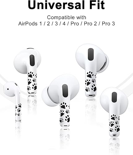 Miniatura 5 de RockMax Funda universal para AirPods Pro 3Pro 2Pro, calcomanía de pata de gato negro para Air Pods Gen 1234, compatible con funda de AirPod,