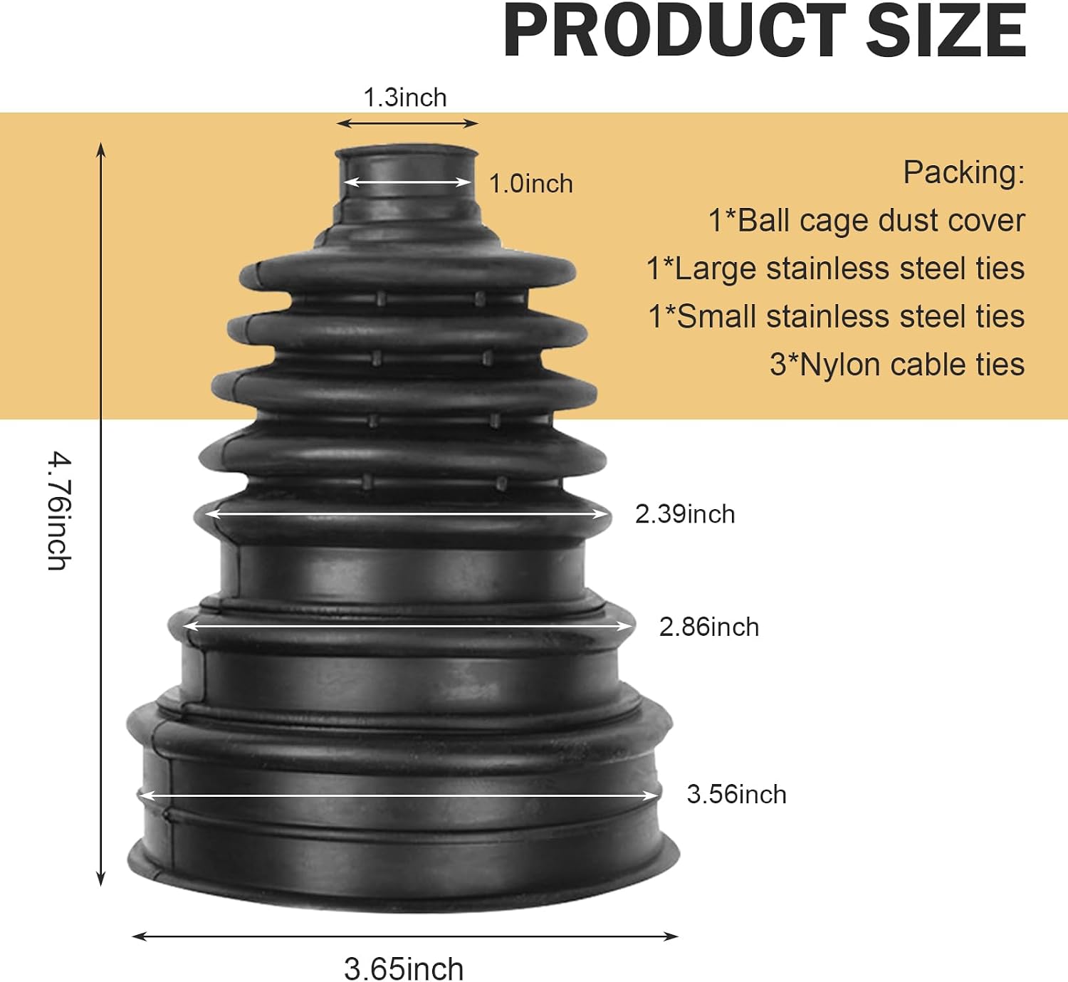 2 PCS CV Axle Boot, Cuttable Protective Cover with Clamps and Cable Ties, Portable Rubber Waterproof Seals for 19 mm-24 mm Axle Diameters, for Most FW and AED Vehicles (Black)
