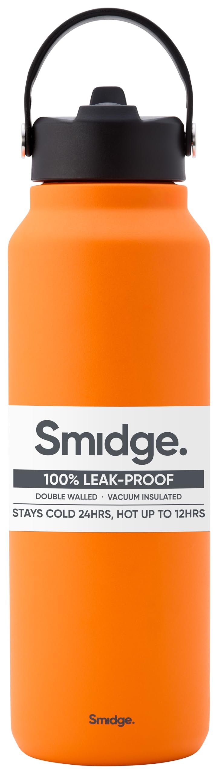 Smidge Large Insulated Water Bottle 1.2L Citrus – BPA-Free Stainless Steel Reusable Flask with Sipping lid, Leakproof, Vacuum Sealed for Hot & Cold Drinks