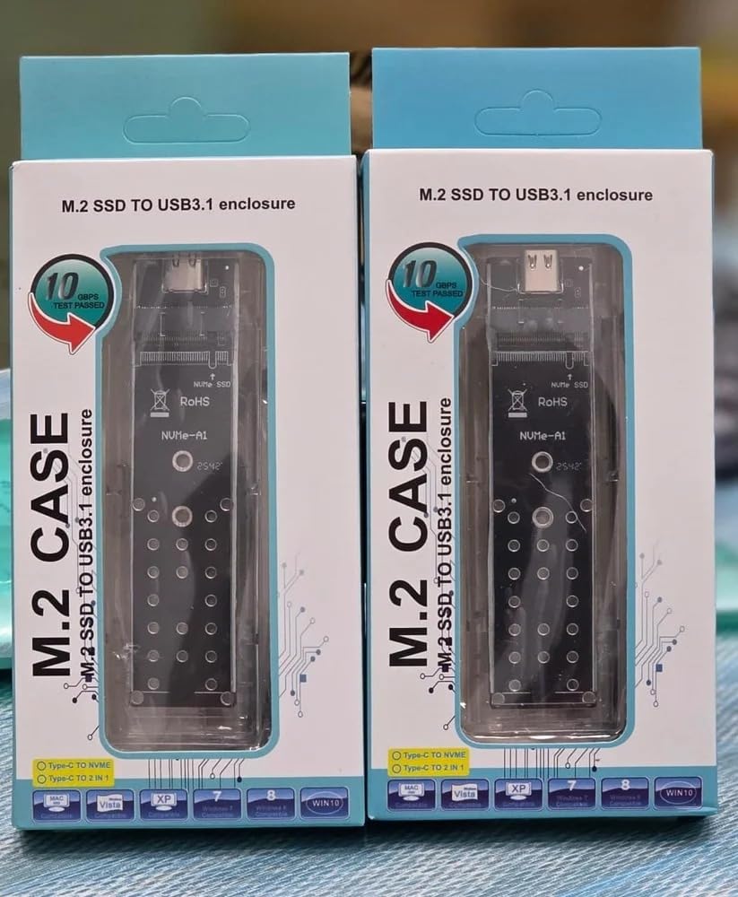 SSD Enclosure USB 3.1 Gen 2 Type-C | NVMe SATA Dual Protocol | 10Gbps High Speed | Supports 2280 2260 2242 2230 | External SSD Case-image-47