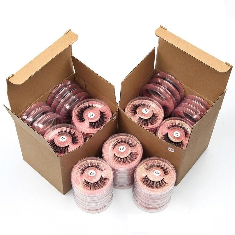 false eyelashes 4 100 Pairs Fake Lashes 3D Mink Eyelashes Fluffy Dramatic Lashes Cruelty Free False Eye lashes