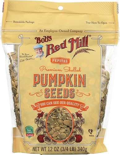 BOB'S RED MILL, Semillas, calabaza, paquete de 6, tamaño 12 onzas, (Kosher sin gluten)