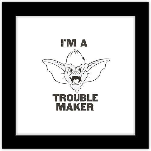 Trends International Gallery Pops Gremlins - Arte de pared I'm A Trouble Maker, versión enmarcada negra, 12 x 12 pulgadas