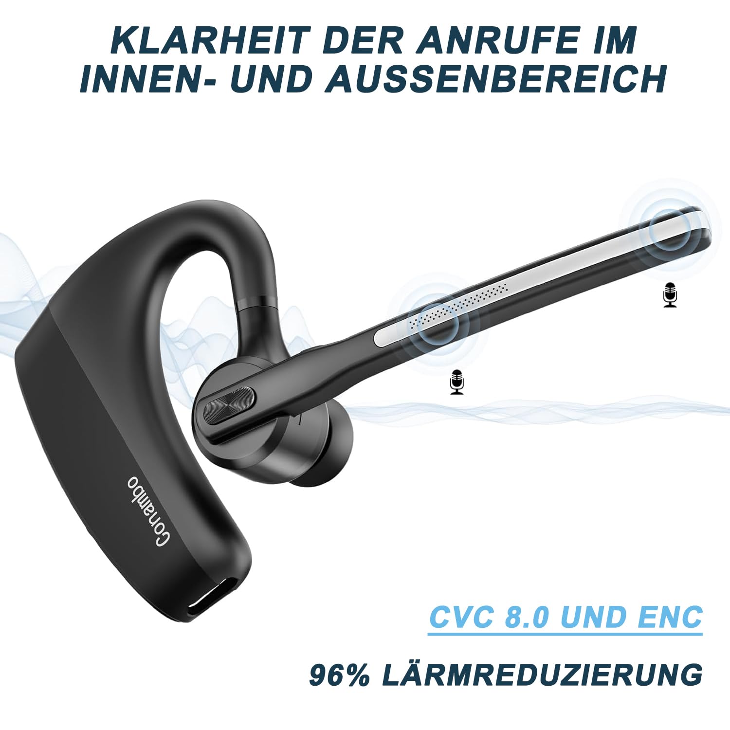 Conambo Auriculares Bluetooth V5.2 inalámbricos con estuche de carga de 750 mAh, 64 horas de tiempo de conversación, auriculares Bluetooth inalámbricos con CVC 8.0 y micrófono dual ENC para iPhone