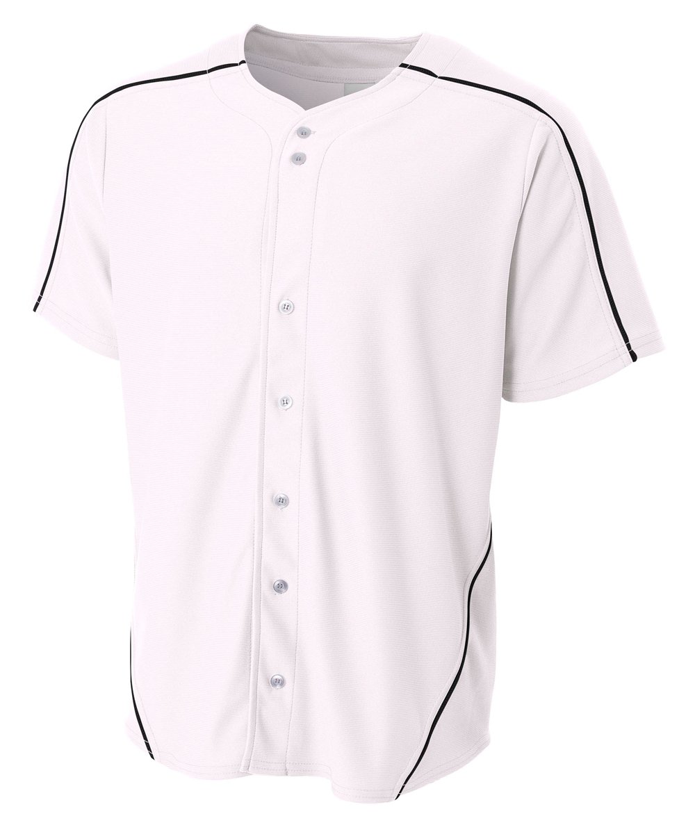 A4 NB4214-WHB Warp-Knit Baseball Jersey, X-Large