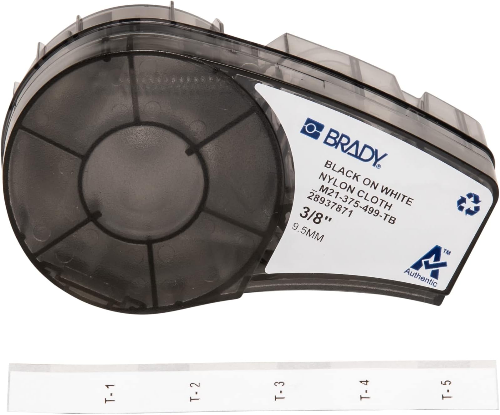 Authentic (M21-375-499-TB) Multi-Purpose Nylon Label for General Identification, Wire Marking, and Laboratory Labeling, Black on White material - Designed forBMP21-PLUS, BMP21-LAB Label Printer