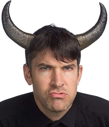 HMS Supersoft Buffalo Horns Adult Costume, Black, one Size