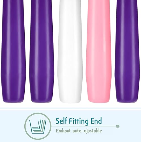 Miniatura 5 de BRUBAKER 5 velas de Adviento color morado, rosa y blanco, velas cónicas de 10 pulgadas para Navidad, iglesia y celebraciones, sin perfume y sin