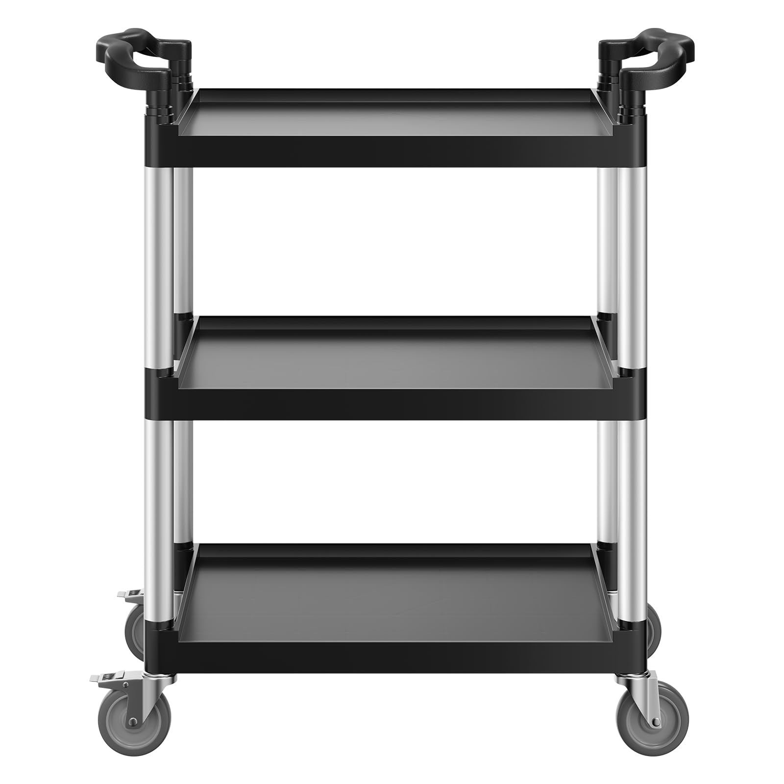 VEVOR Carrello Portavivande, Capacità di Carico 136 kg Carrello per Servizi Alimentari in Plastica a 3 Livelli da 620 x 410 mm con Ruote Girevoli 360° per Magazzino, Ufficio, Casa, Ristorante, Cucina