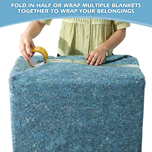 Newwiee 24 Pieces Moving Blankets Bulk 70'' X 78'' Furniture Blankets Packing Shipping Blankets 35 Lb/Dz Weight Textile Furniture Pad For Protecting Furniture And Shipping Supplies, Blue #TOP3