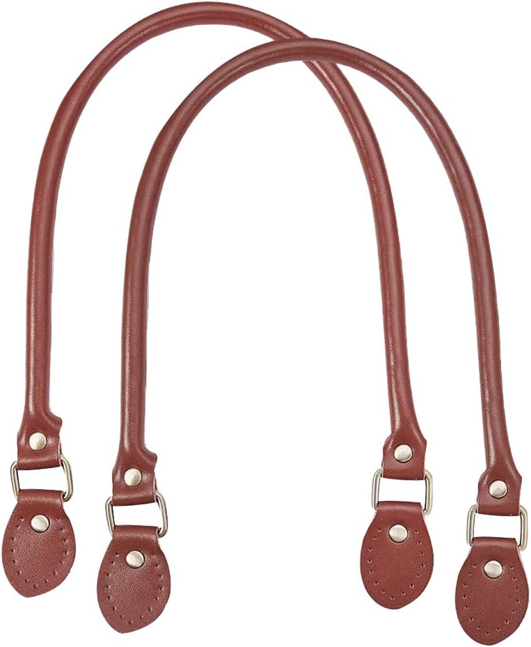 PH PandaHall 2 Pieces 24.2 Inches Leather Purse Handles Handbags Shoulder Bag Strap Replacement with Alloy Clasps for Purses Making Supplies Black