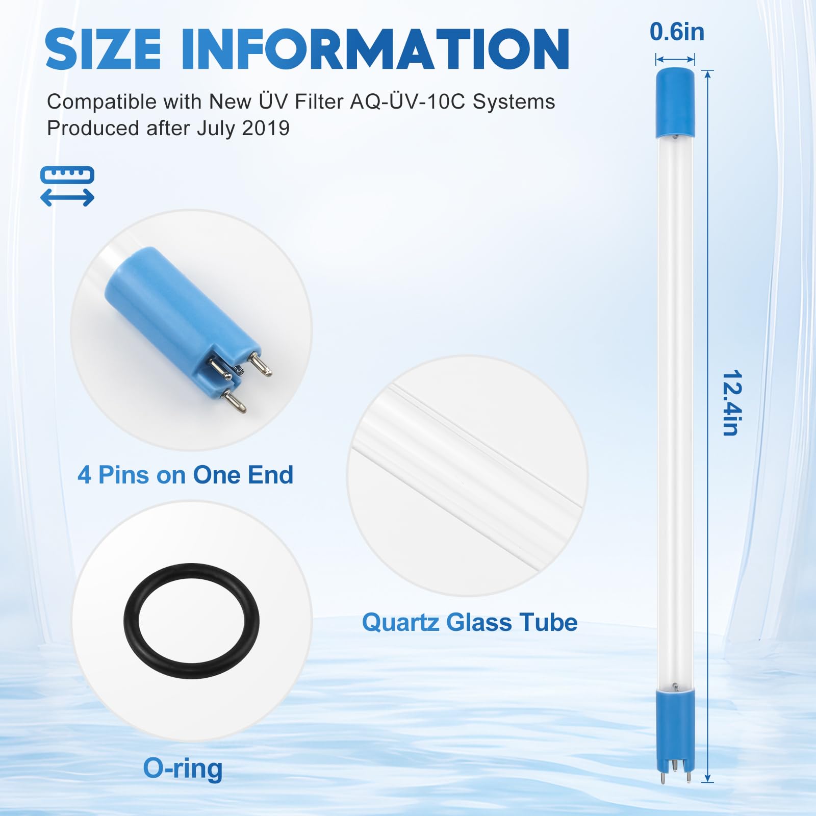 AQ-ÜV-L330C Üv Replacement Lamp for Aquasana Üv, Whole House Water Filter for AQ-Üv-10C Systems Made July 2019 Or Later (1 Pack)