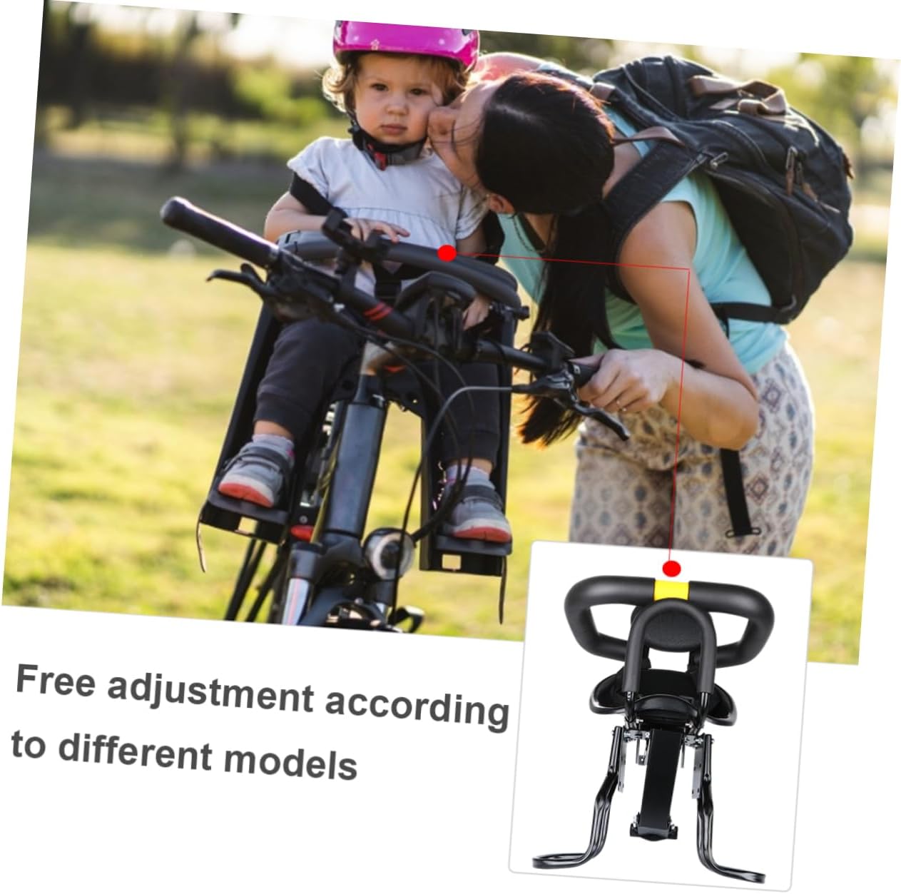 Boy Girl Bike Seat with Quick Release Handle Adjustable Front Safety Seat for Electric Rainproof Design Comfortable Backrest Suitable for Ages Months to Years Black