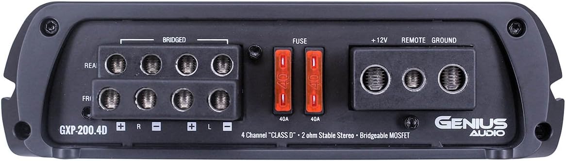 Authentic Crazy Deals Genius GXP-200.4D 2400 Watts-MAX Compact Car Full Range Amplifier 4 Channel Class-D 2-Ohm Stable Best Cyber Monday 🔥 Genius GXP-200.4D 2400 Watts-MAX Compact Car Full Range Amplifier 4 Channel Class-D 2-Ohm Stable