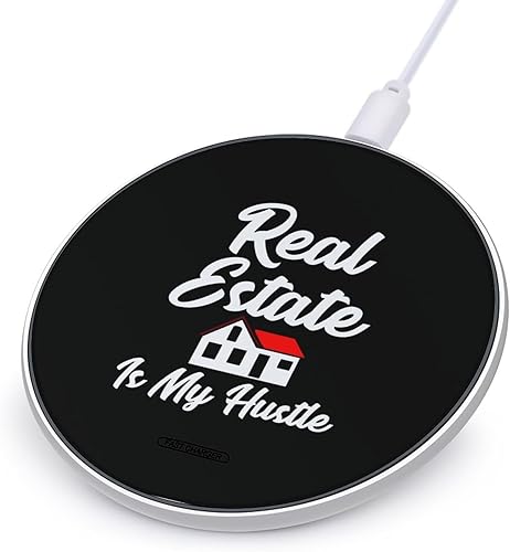 Real Estate is My Hustle Wireless Charger Pad 10W Fast Charging Pad Compatible with iPhone 15 14 13 12 Series Samsung Galaxy Series