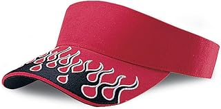 Visor W/Flame Embroidery ON Bill, Red Black White