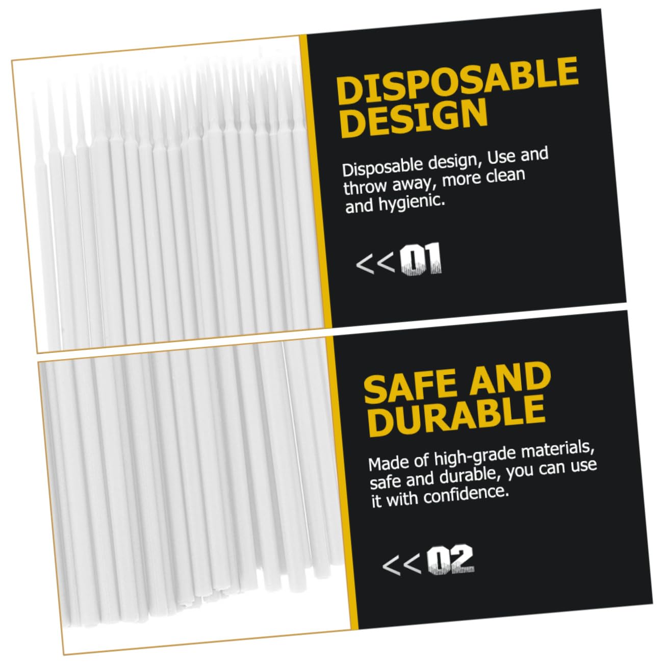 4Packs Disposable Cosmetic Swabs Multi Purpose Applicator Sticks for Beauty Eyebrows Eyelashes Sticks for Daily Use