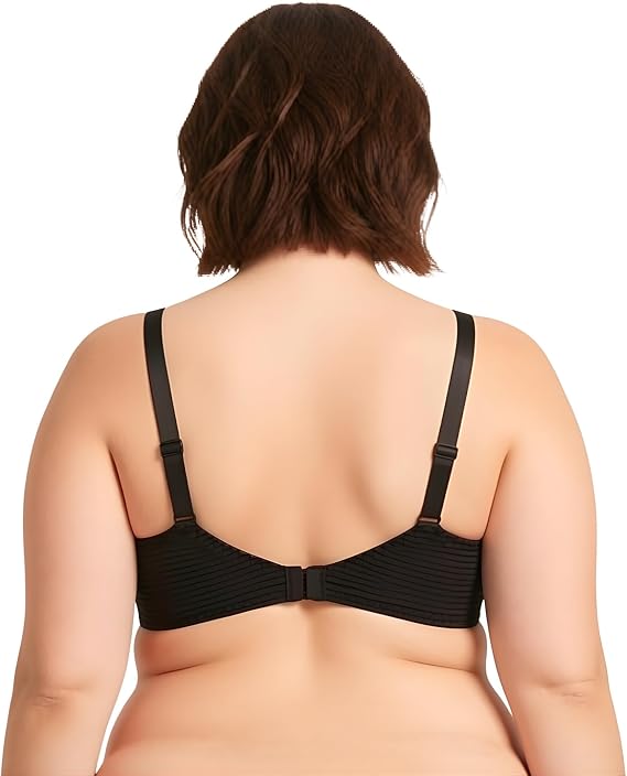 Curve Muse Women's Plus Size Minimizer Unlined Underwire Full Coverage Bra | Slims & smooths silhouette, Breathable everyday comfort, Hook & Eye, Mesh Lining, Adjustable Straps, Form-Fitting Cups