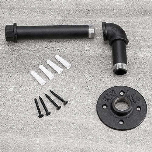 Sumnacon Vintage Style Toilet Paper Holder, Industrial Iron Pipe Roll Tissue Holder Towel Racks With Hardware For Bathroom, Bedroom, Kitchen (Black) #TOP4