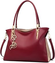 Split Leather Handbags, Large Capacity Zipper Closure Ladies Top-handle Roomy Tote/Purses Fashion Shoulder Bag for Women