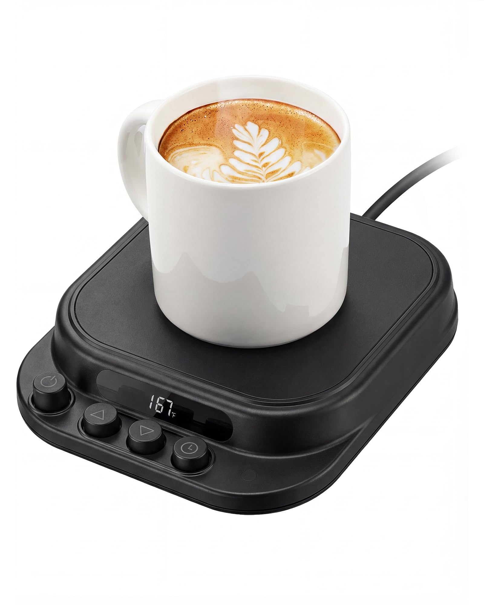 Calentador de tazas de café, calentador de tazas de calentamiento más rápido con visualización de temperatura, calentador de velas inteligente, ideal para regalos y accesorios de café, ajustes y