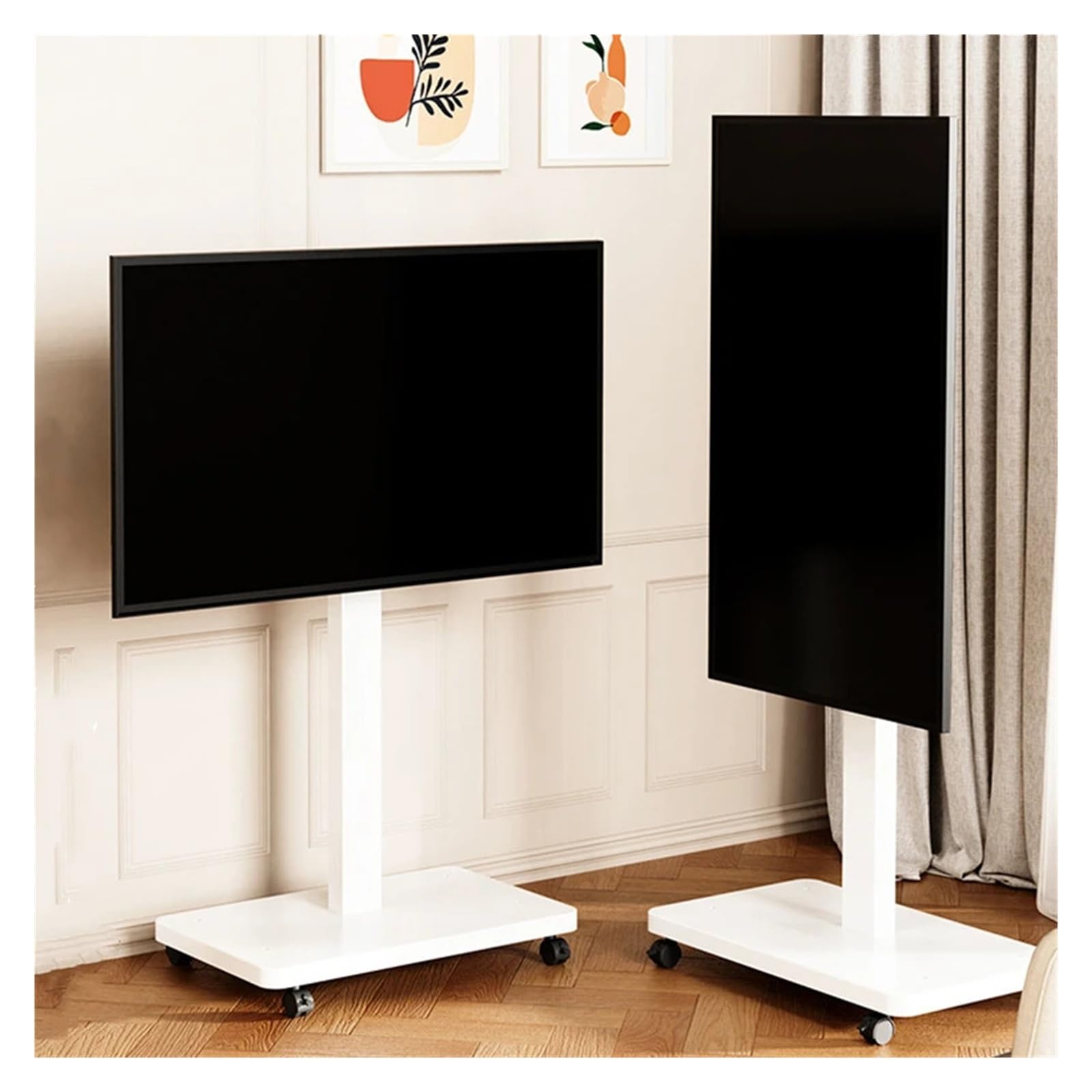 TABOJS Soporte de TV móvil para Pantallas de 10 a 43 Pulgadas, Soporte de Monitor rodante Ajustable, soporta hasta 30 kg, hogar, la Oficina y Eventos (Negro)
