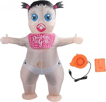 Fabater Adult Inflatable Baby Costume, Giant Blow Up Costume for Baby Showers, Gender Reveal Parties, Cosplay, Suitable for Adults 150-190cm