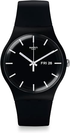 Swatch New Gent Biosourced Unisex Watch Casual Plastic Black Quartz Waterproof Mono Black
