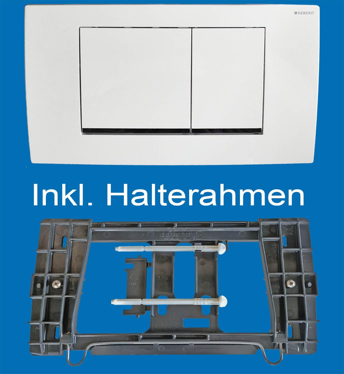 Ersatzteilset, Reparaturset, Umrüstset für Geberit Spülkästen Bj 1988-1998 auf 2-Mengen-Spülung, inkl. Twinline 30 Drückerplatte, weiss