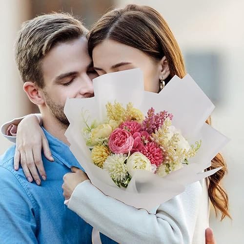 Miniatura 5 de BEISHIDA 20 piezas de papel de regalo floral blanco mate mate para ramo de flores, papel de regalo impermeable para manualidades para suministros de