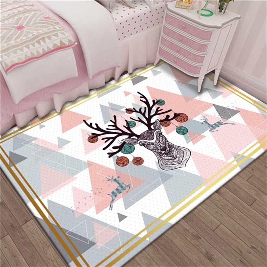 Alfombra infantil pelo corto evita alergias y manchas lavable 120x170 dormitorio gris