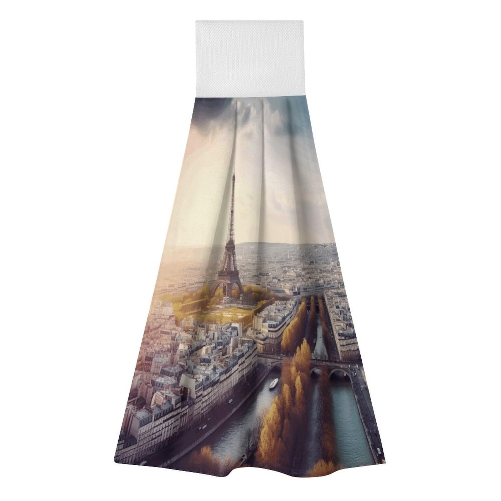 LZQPOEAS Aerial View of Paris Cityscape Hand Towel Reusable Polyester Towel Quick Dry Microfiber Washcloths, Reusable Lint Free Cleaning Towels for Bathroom Kitchen Hotel Spa Home Daily Use