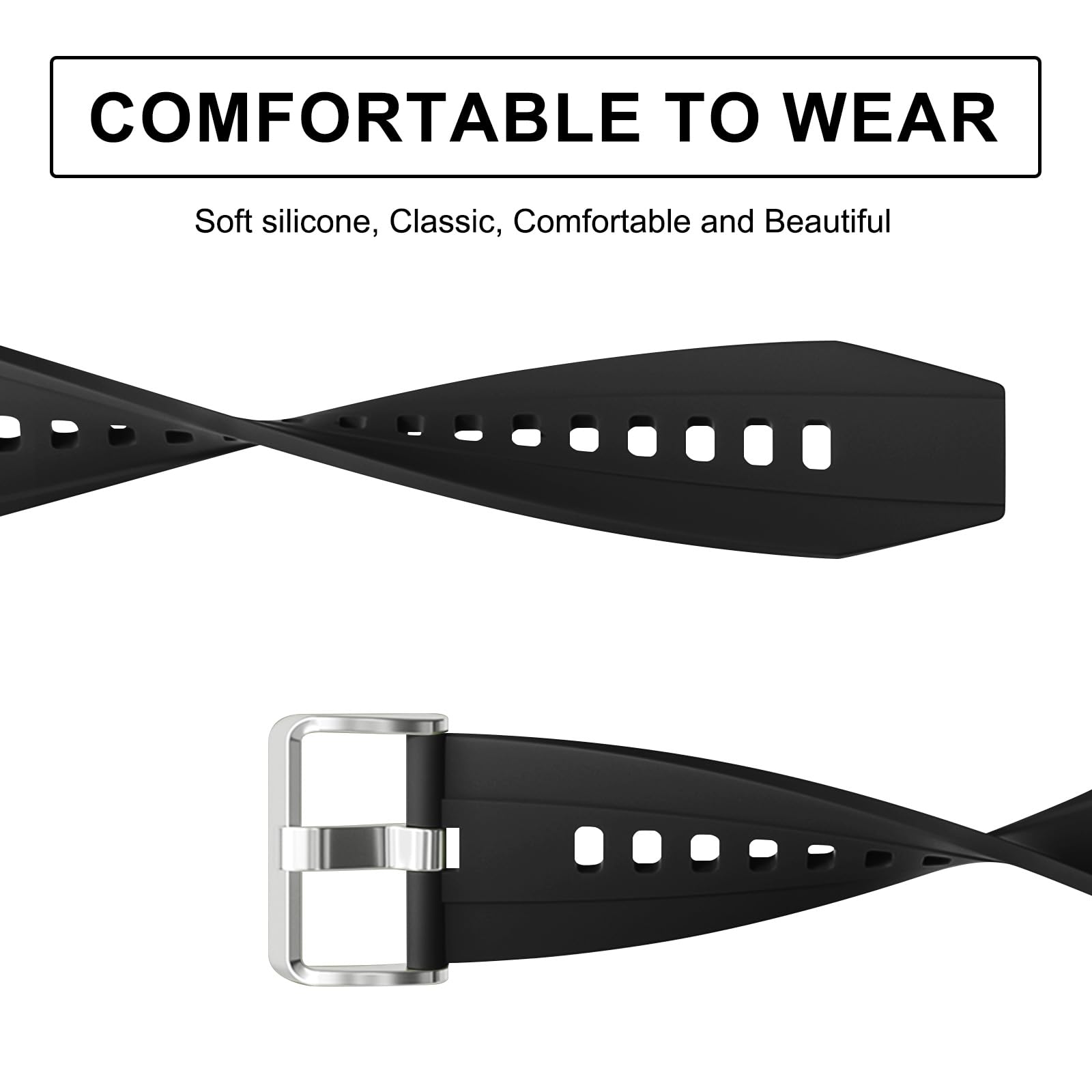 Vancle Correa de Reloj de Repuesto de Silicona, 22mm Correas de Reloj para Hombre y Mujer, con Pulseras de Repuesto de 22mm de Liberación Rápida