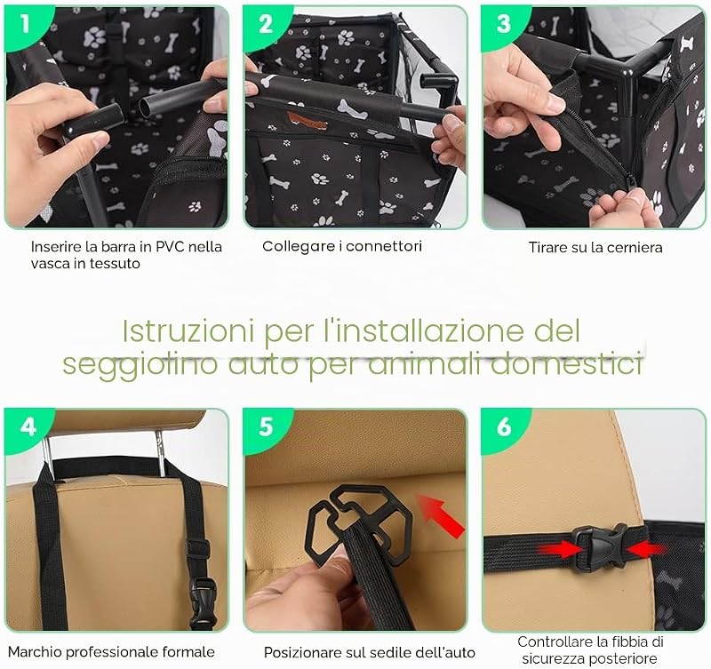 Husă auto impermeabilă pentru câini SWIHELP și geantă de transport pentru animale de companie, pentru câini, pentru mașină