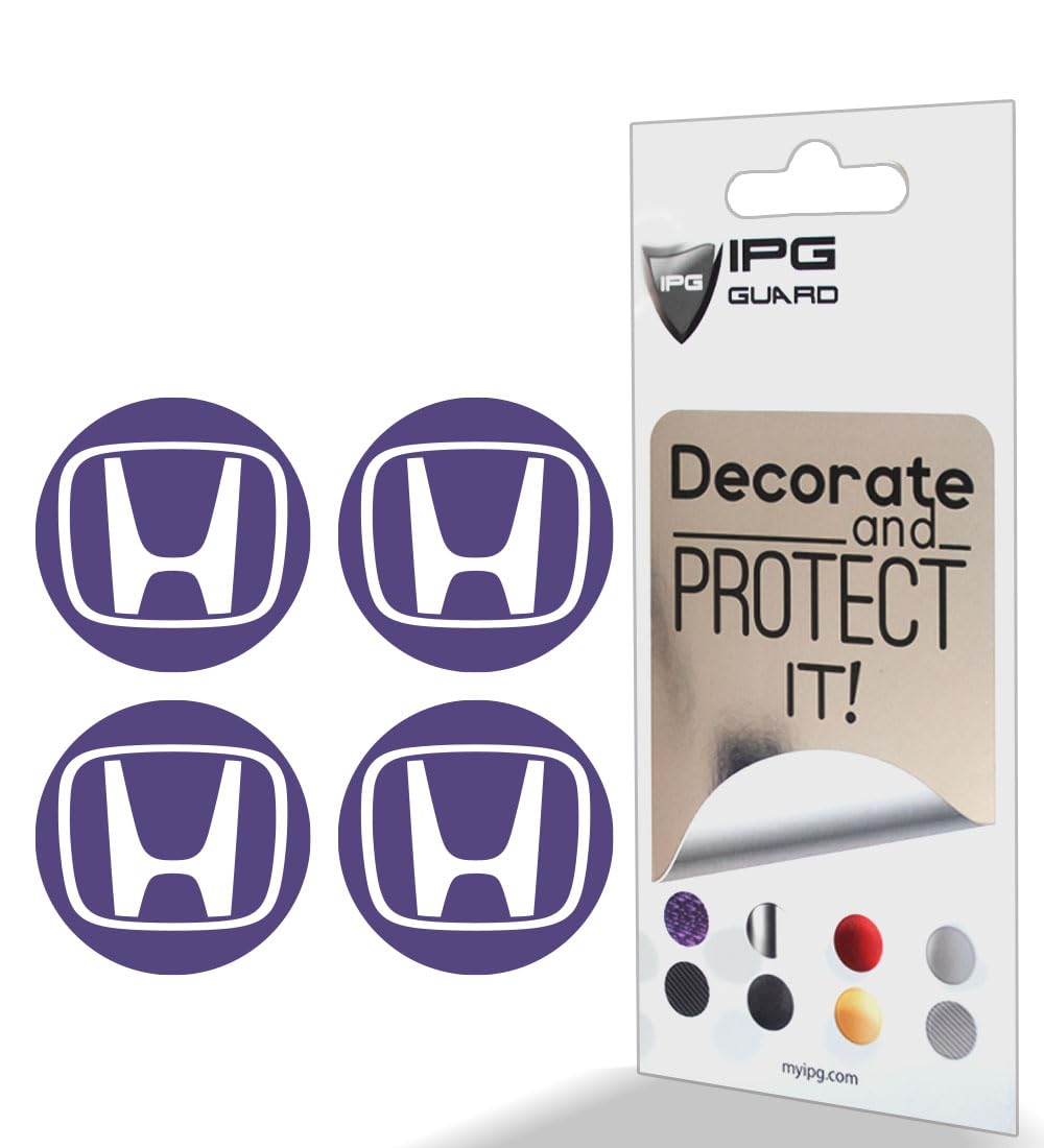 IPG Compatible with Civic Accord CRV VTEC Si Logo Center Cap Overlay Wheel Tire Decals Inner or Outer Stickers (Center Cap:2.25") (4 Units) (Lavender, Outer Logo)