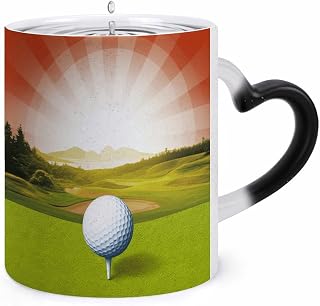 Golf Sport Color Changing Mug Heart-Shaped Handle Mugs Fashionable Tea Cup Coffee Cup Popular Tumbler And Cups For Office Workers Mug & Unique Gift Giving Teacup