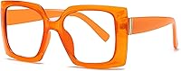 Vista 1 de bullabulling Lentes de lectura cuadrados retro con bloqueo de luz azul para mujeres y hombres, de gran tamaño, antirreflejos, lentes UV