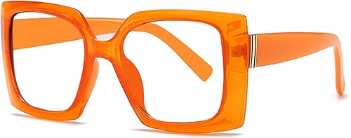 bullabulling Lentes de lectura cuadrados retro con bloqueo de luz azul para mujeres y hombres, de gran tamaño, antirreflejos, lentes UV