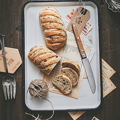 1Pcs Handcrafted Vintage Tray White Enamel Home Cake Oven Baking Tray Square Retro Plates (16Cmx22Cmx3Cm) #TOP6