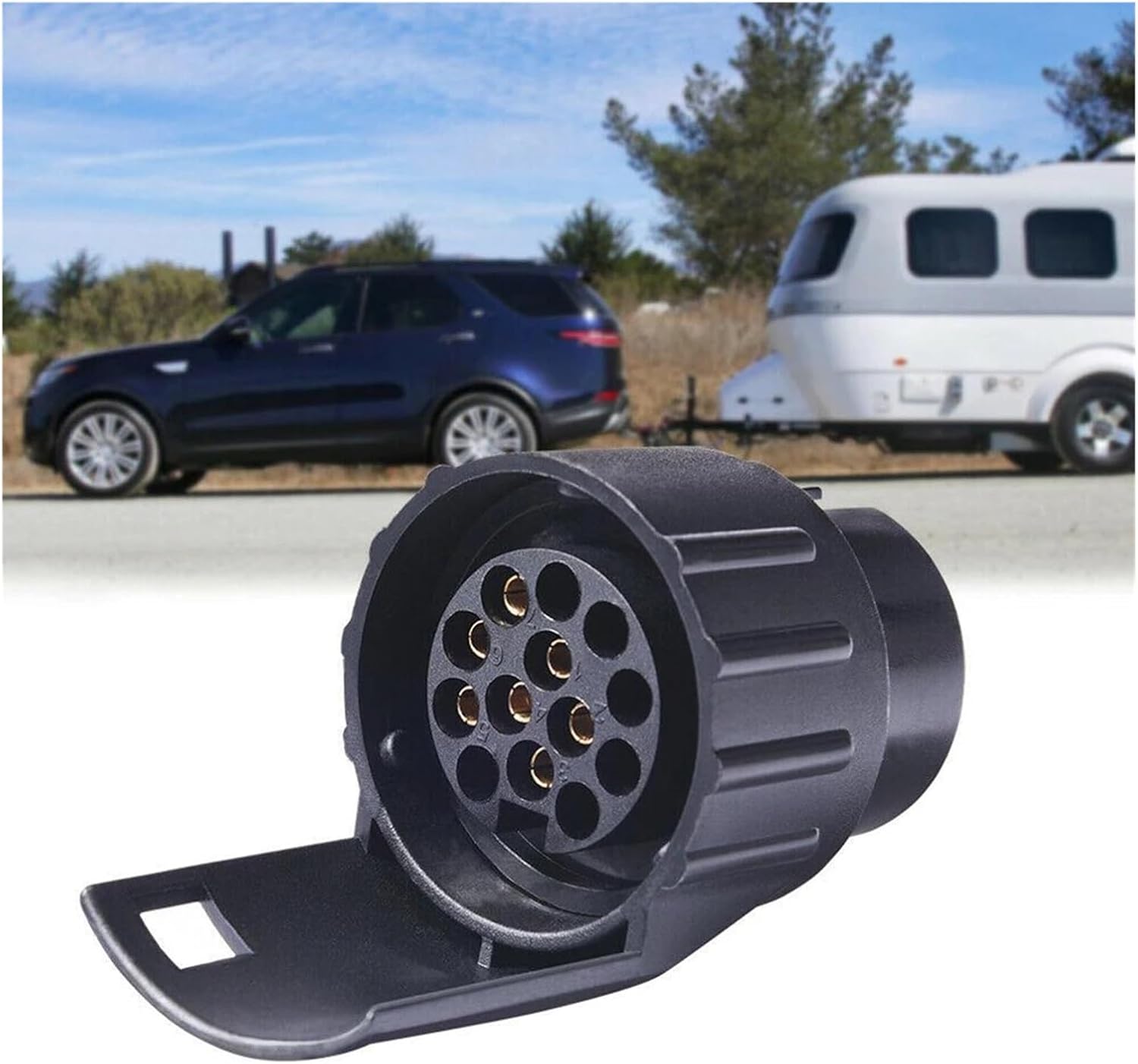 Trailer Hitch, 7 Pin to 13 Pin Adapter Trailer Connector 12V Towbar Towing Waterproof S Socket Adapter Car Truck Caravan Accessories