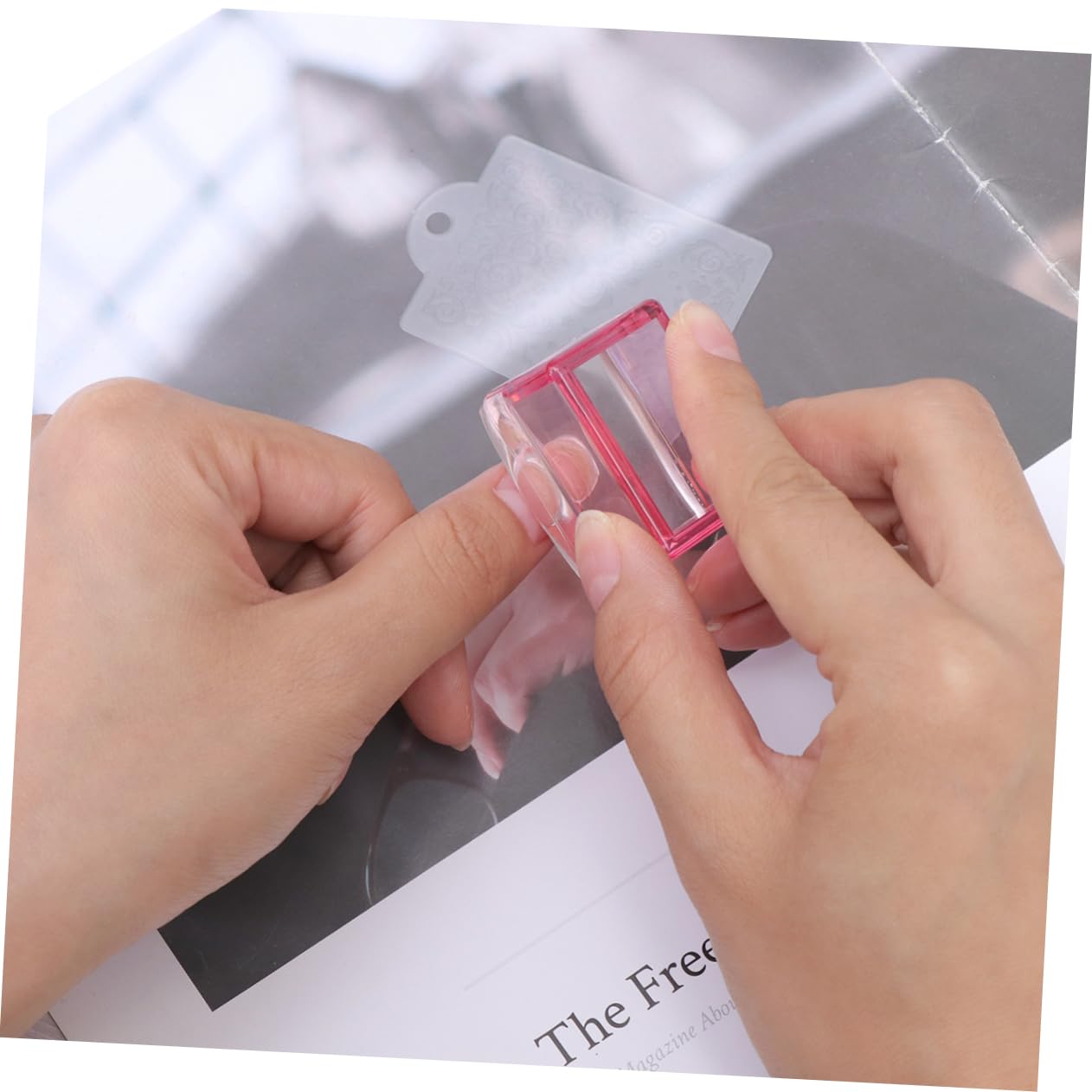 Veemoon 3pcs Silicone Nail Stamper and Scraper Kit Clear Jelly Manicure Tool for Nail Art Red Design for Easy Stamping and Precise Application